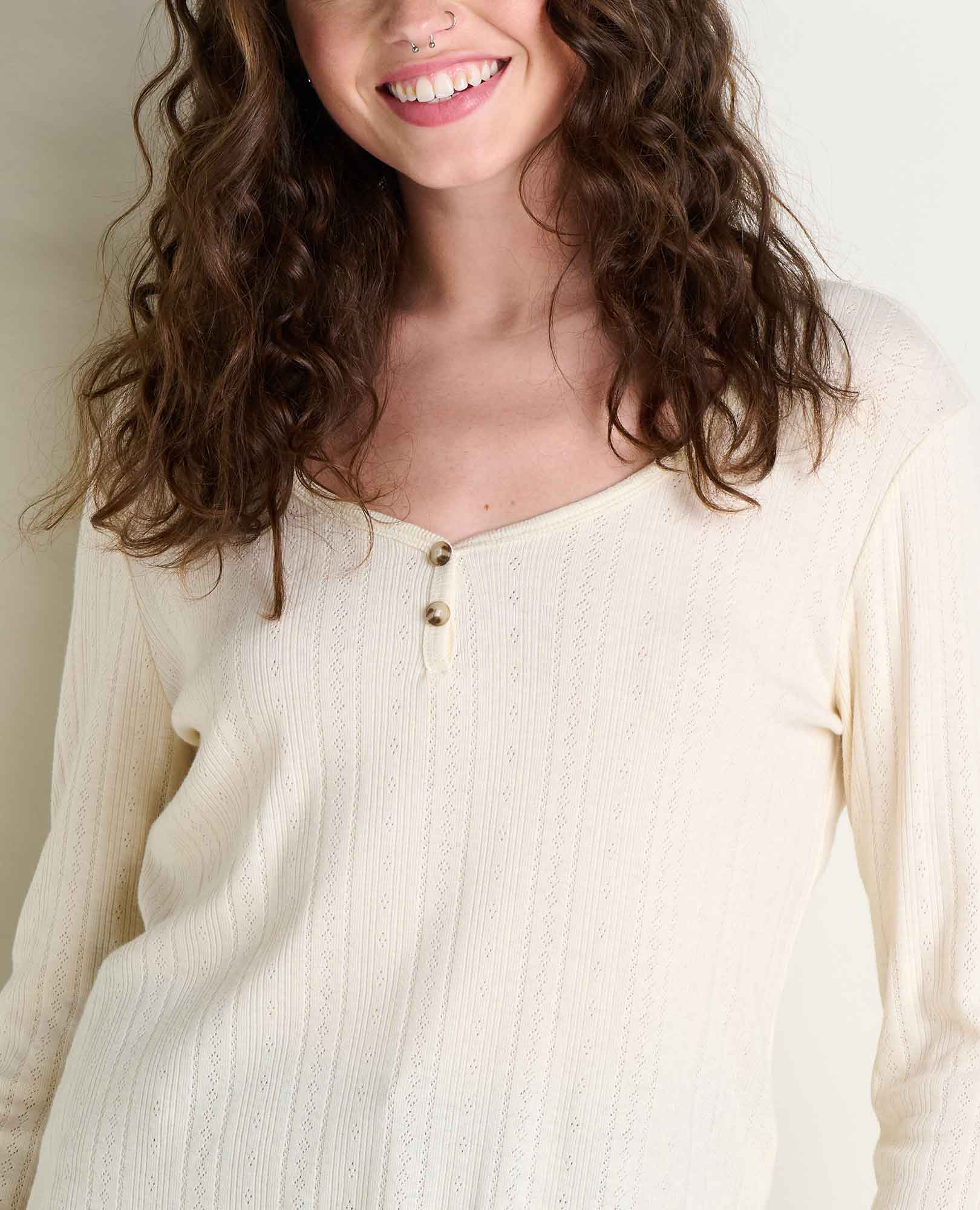 Foothill Pointelle Henley Tee