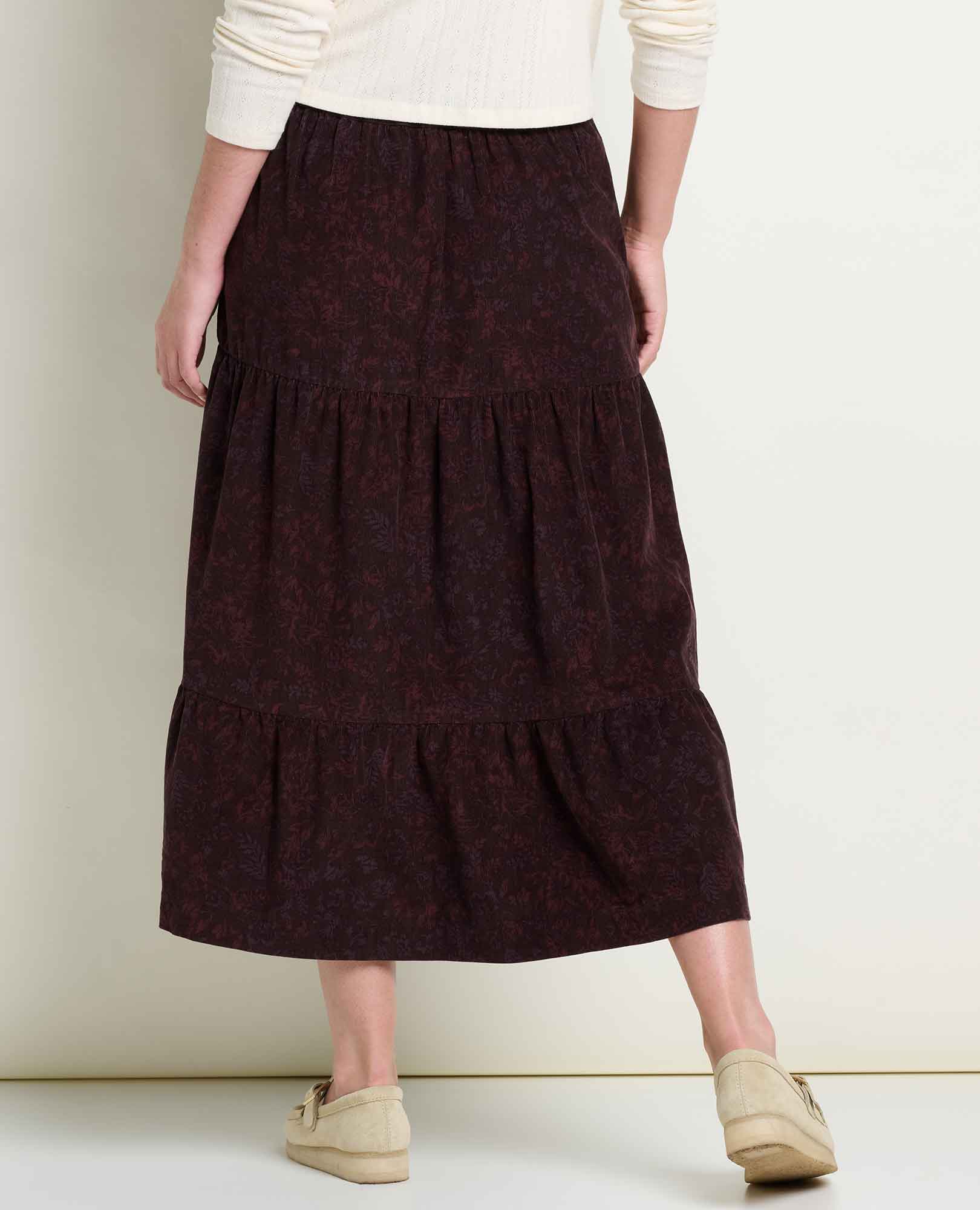 Cattail Corduroy Tiered Midi Skirt