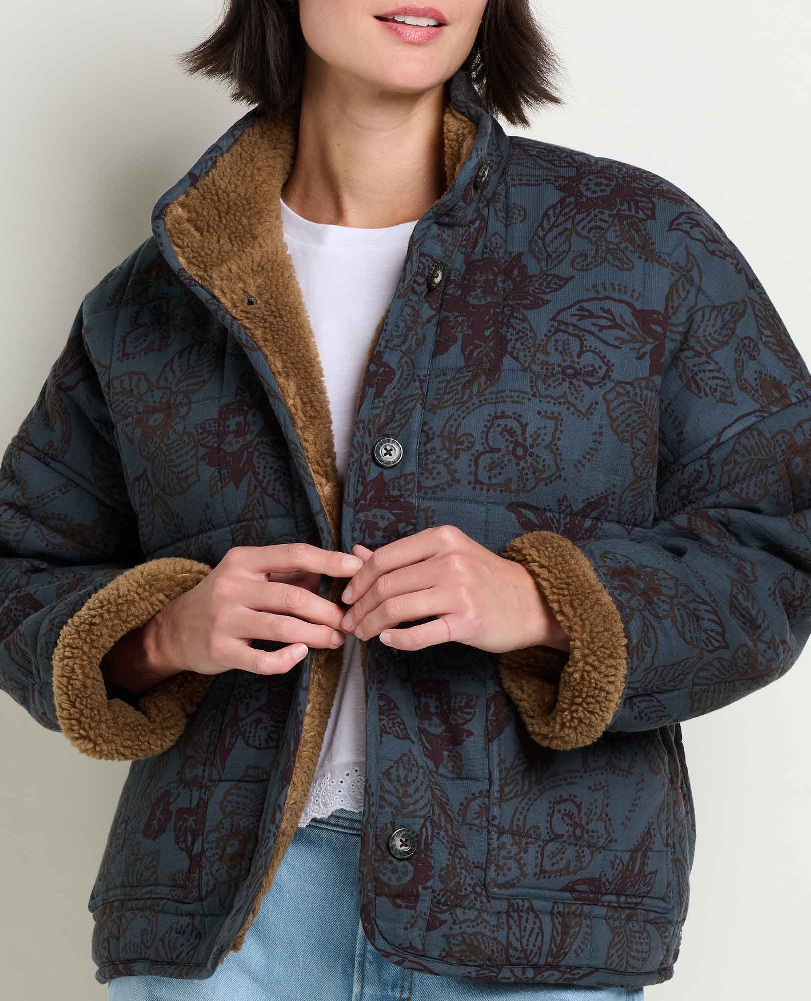 Manzana Sherpa-Lined Quilted Jacket