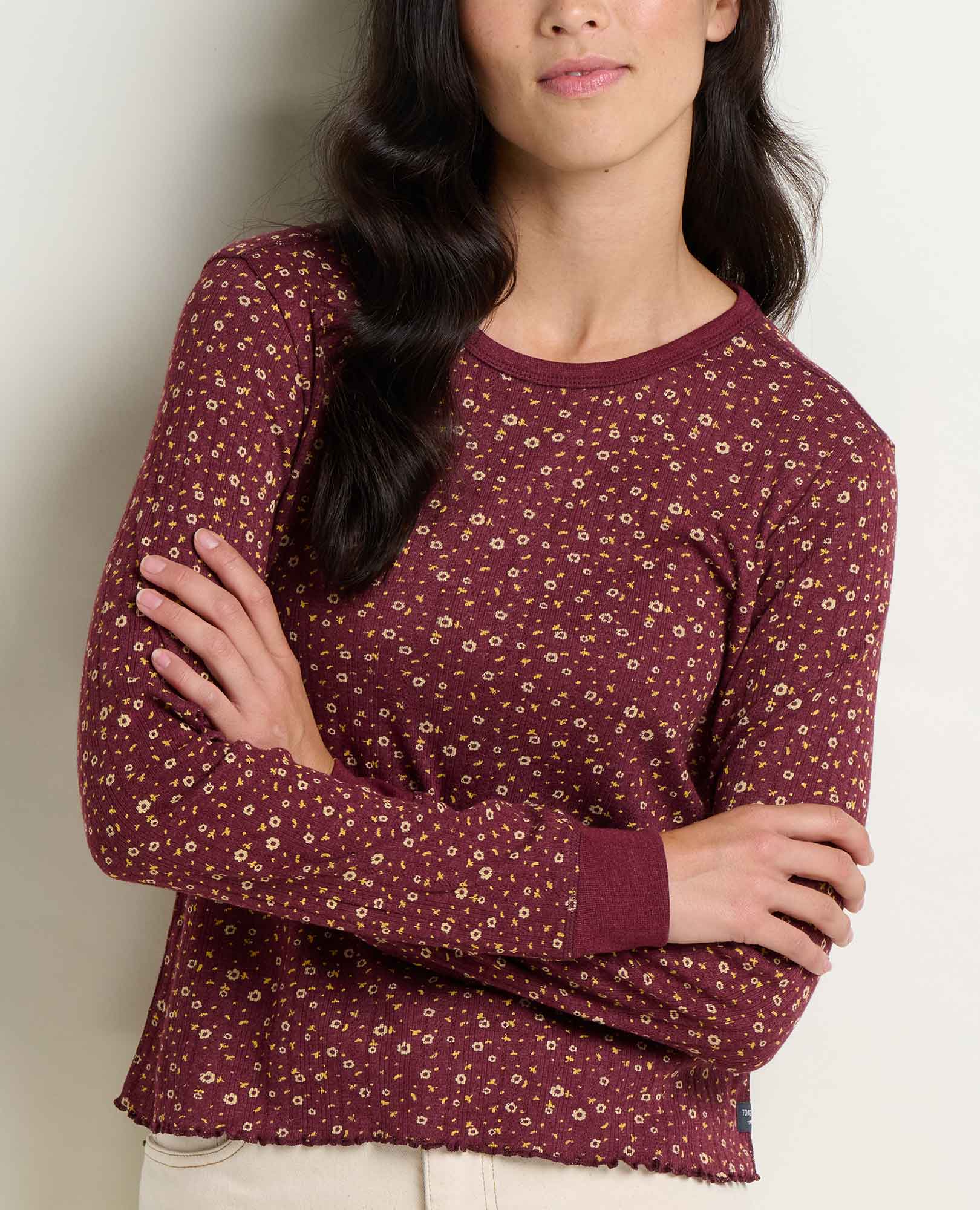 Foothill Pointelle Long Sleeve Crew