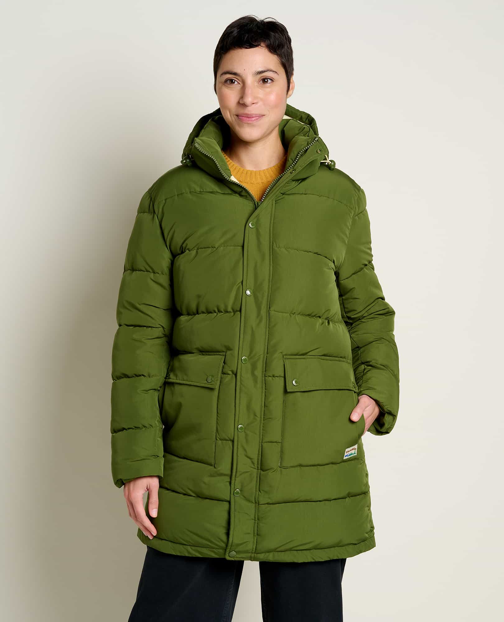 2" and is wearing a size Small