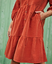 Scouter Cord Tiered Dress
