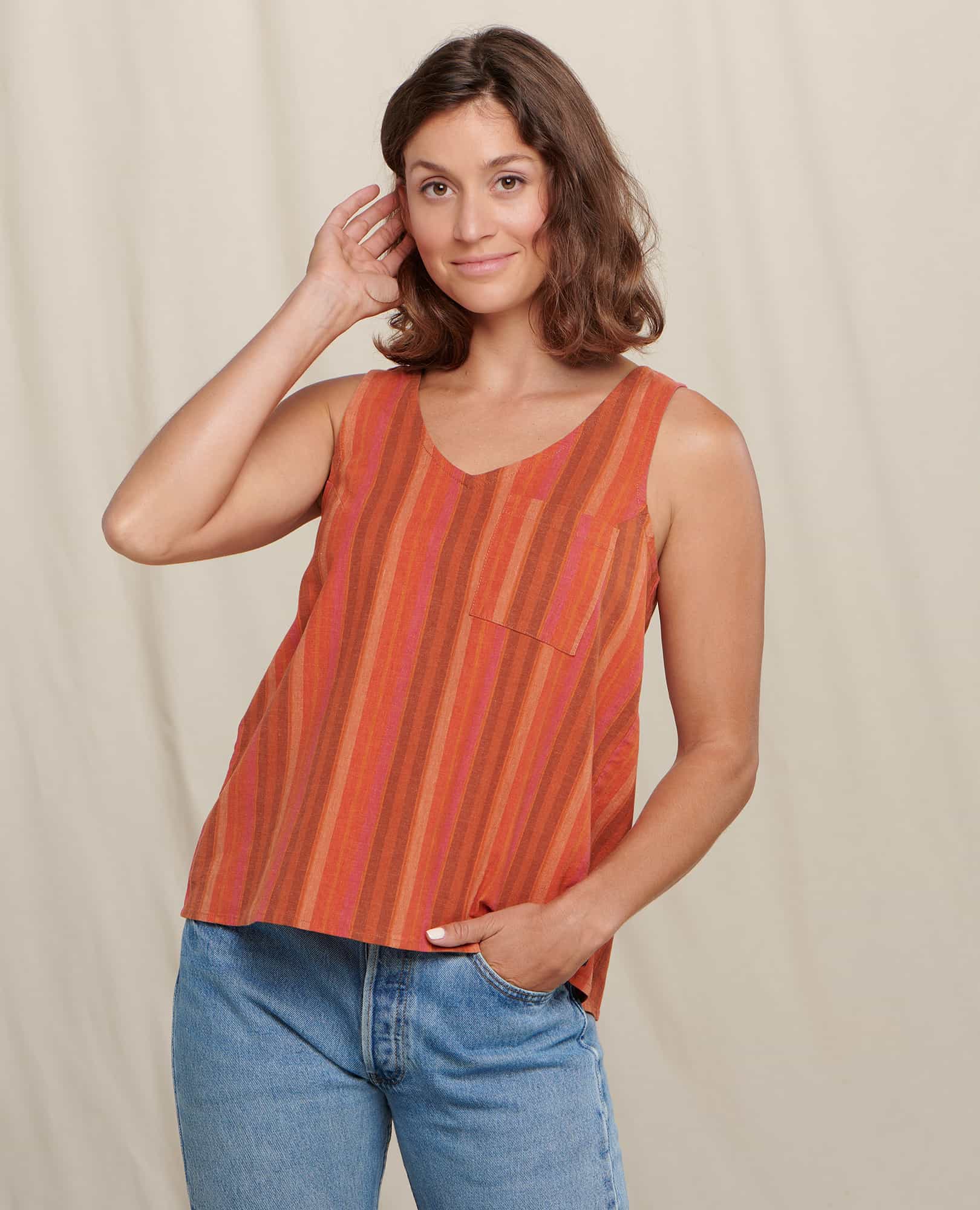 Taj Hemp Button Back Tank